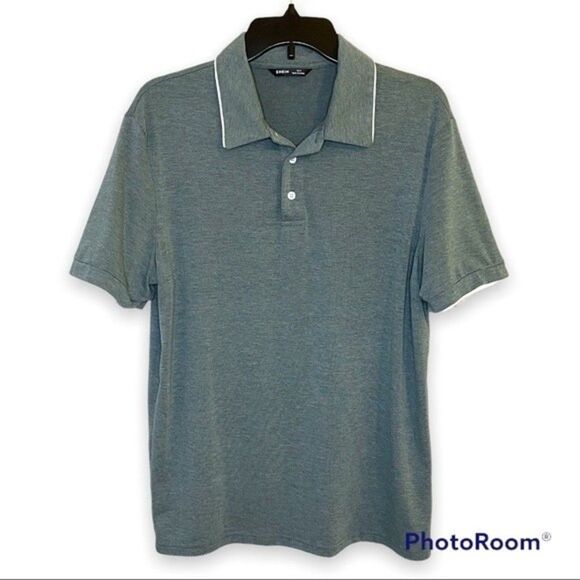 SHEIN Mens Green Short Sleeve Polo Shirt Size Medium - Picture 2 of 7
